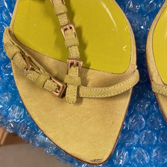 PRADA suede sandals with goldtone hardware 37.5 - Picture 2 of 6